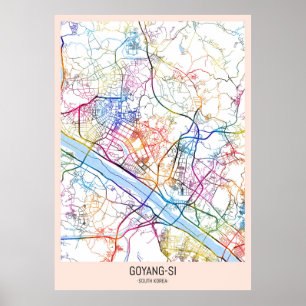 Affiche Carte de la ville de Goyang-si Corée du Sud