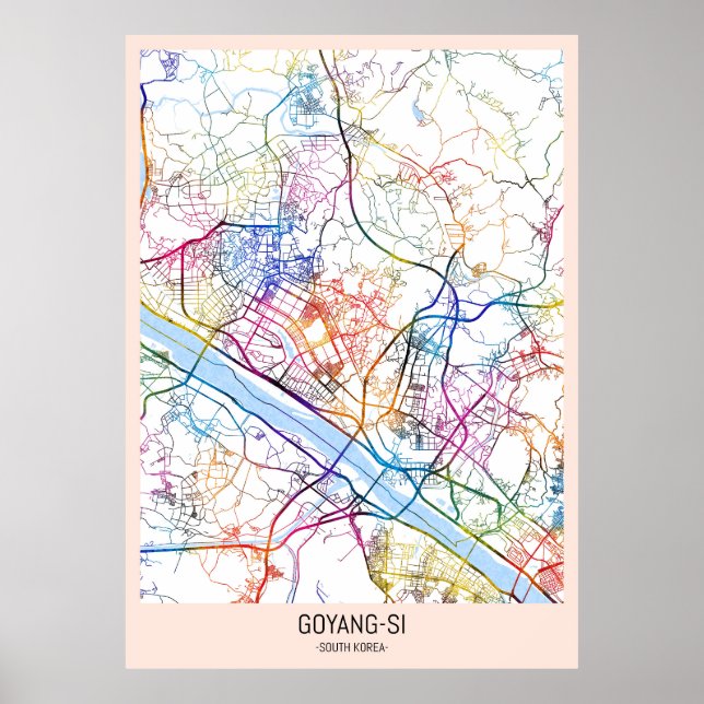 Affiche Carte de la ville de Goyang-si Corée du Sud (Devant)