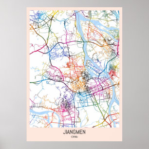 Affiche Carte de la ville de Jiangmen