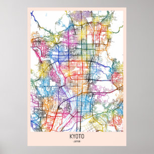 Affiche Carte de la ville de Kyoto