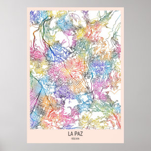 Affiche Carte de la ville de La Paz