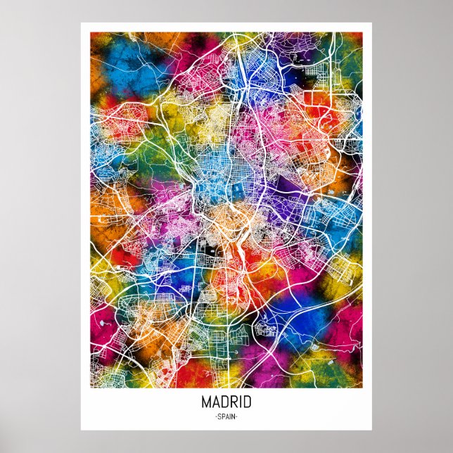 Affiche Carte de la ville de Madrid (Devant)