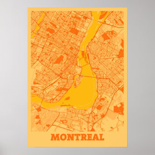 Affiche Carte de la ville de Montréal - Canada Sunset