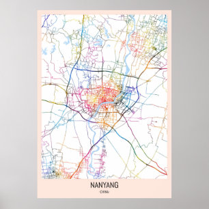 Affiche Carte de la ville de Nanyang