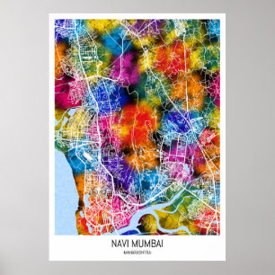 Affiche Carte de la ville de Navi Mumbai