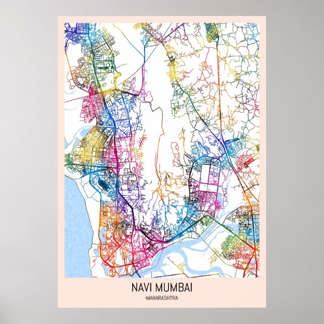 Affiche Carte de la ville de Navi Mumbai (Devant)