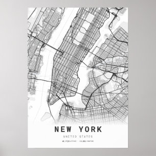 Affiche Carte de la ville de New York
