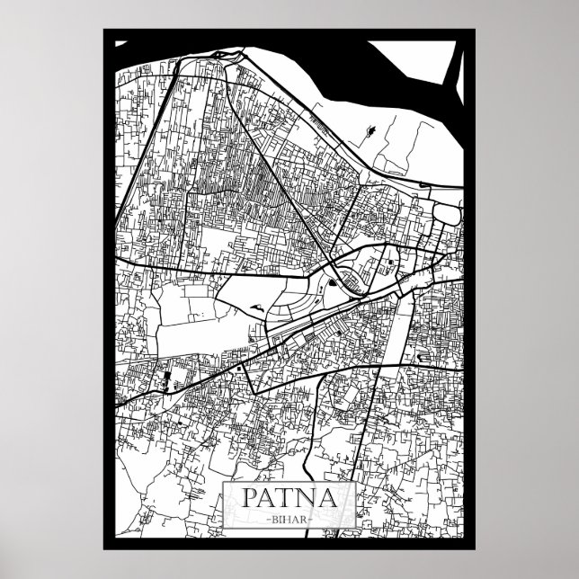 Affiche Carte de la ville de Patna Bihar (Devant)