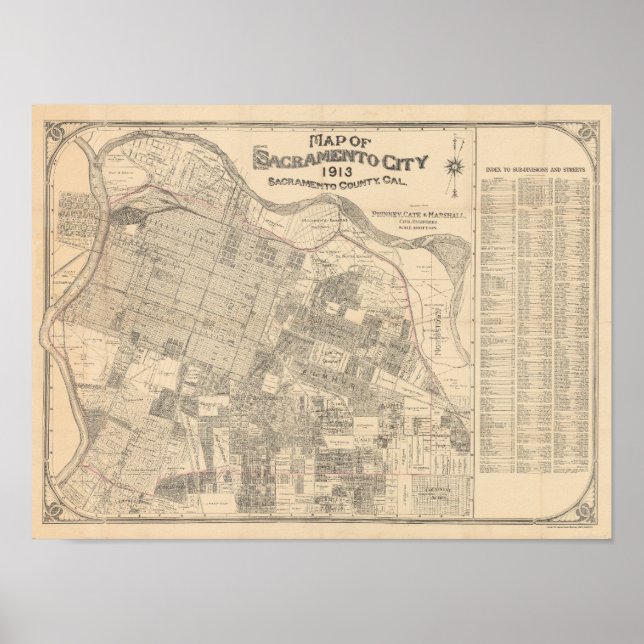 Affiche Carte de la ville de Sacramento - 1913 (Devant)