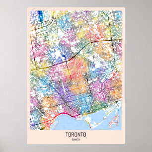 Affiche Carte de la ville de Toronto