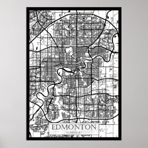 Affiche Carte de la ville d'Edmonton Canada