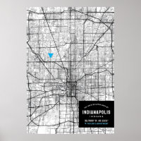 Carte de la ville d'Indianapolis + Marquez votre e