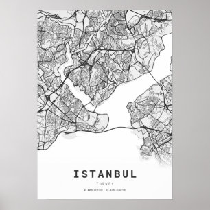 Affiche Carte de la ville d'Istanbul