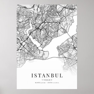 Affiche Carte de la ville d'Istanbul