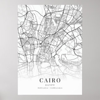Affiche Carte de la ville du Caire