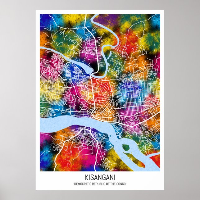 Affiche Carte de la ville du Congo (Devant)