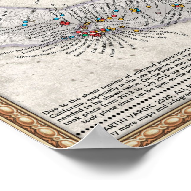 Affiche Carte de la violence policière (Coin)