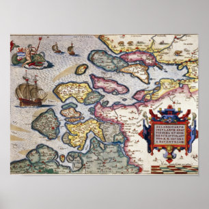 Affiche Carte de la Zélande, vers 1560
