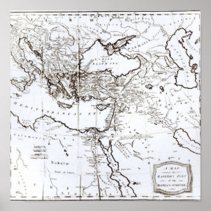 Affiche Carte de la zone orientale de l'empire romain