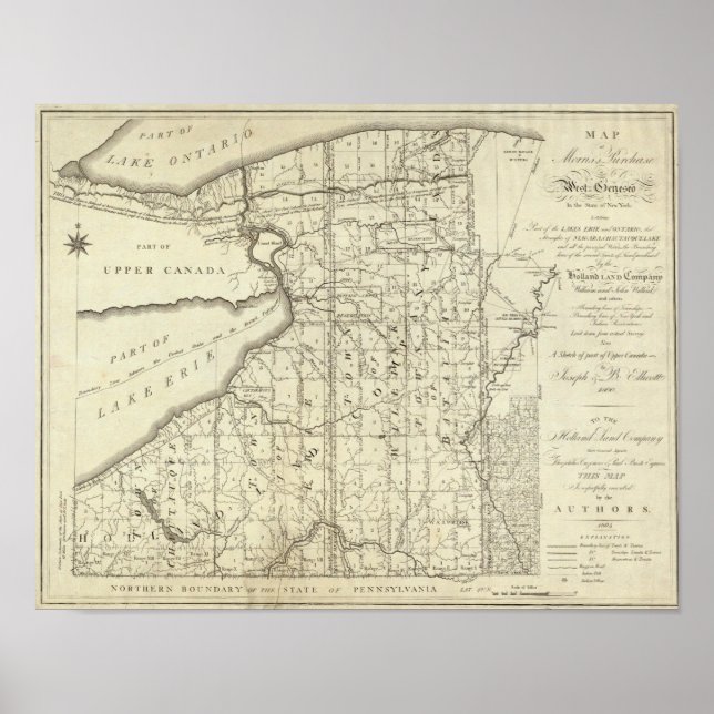 Affiche Carte de l'achat de Morris ou de West Geneseo (Devant)