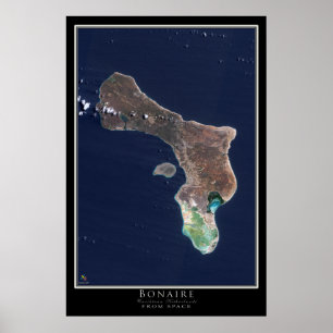 Affiche Carte de l'affiche satellite Bonaire