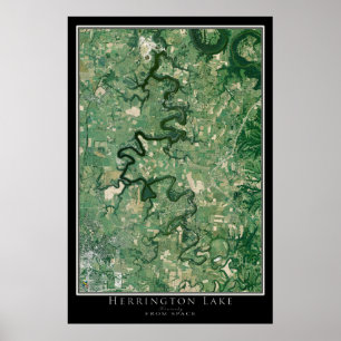 Affiche Carte de l'affiche satellite de Herrington Lake Ke