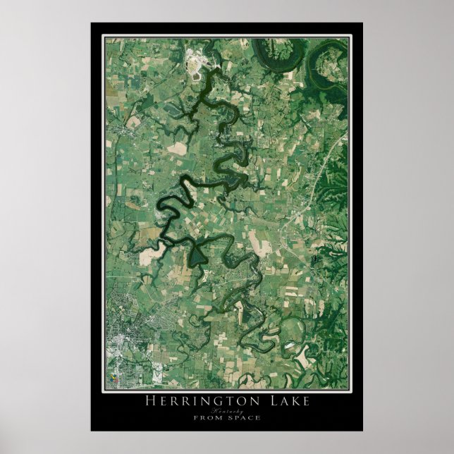Affiche Carte de l'affiche satellite de Herrington Lake Ke (Devant)