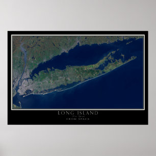 Affiche Carte de l'affiche satellite de Long Island New Yo