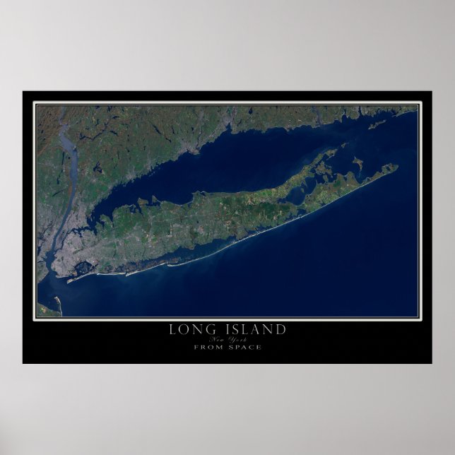 Affiche Carte de l'affiche satellite de Long Island New Yo (Devant)