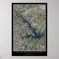 Carte de l'affiche satellite de Smith Mountain Lak