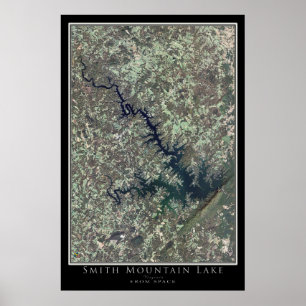 Affiche Carte de l'affiche satellite de Smith Mountain Lak