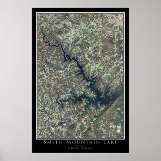 Affiche Carte de l'affiche satellite de Smith Mountain Lak