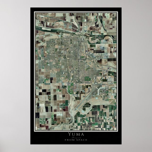 Affiche Carte de l'affiche satellite de Yuma Arizona (Devant)