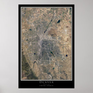 Affiche Carte de l'affiche satellite Denver Colorado
