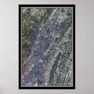 Affiche Carte de l'affiche satellite du lac Chickamauga du
