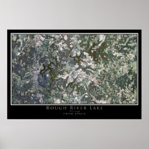 Affiche Carte de l'affiche satellite du lac Rough River Ke