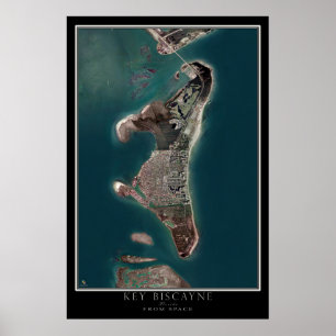 Affiche Carte de l'affiche satellite Key Biscayne Florida