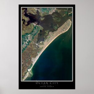 Affiche Carte de l'affiche satellite Ocean City New Jersey