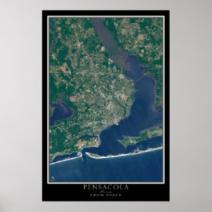 Affiche Carte de l'affiche satellite Pensacola Florida
