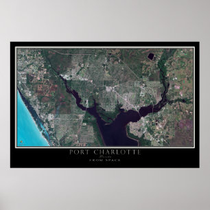 Affiche Carte de l'affiche satellite Port Charlotte Florid