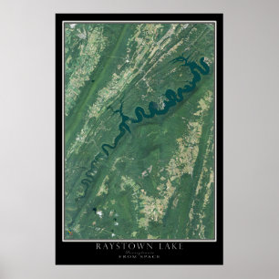 Affiche Carte de l'affiche satellite Raystown Lake Pennsyl