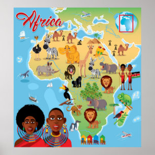 Affiche Carte de l'Afrique