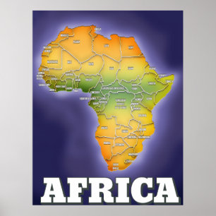 Affiche Carte de l'afrique