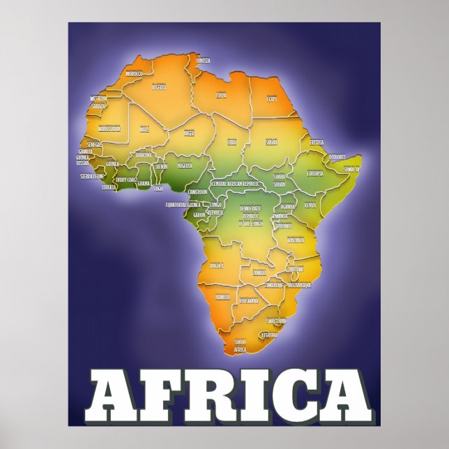 Affiche Carte de l'afrique (Devant)