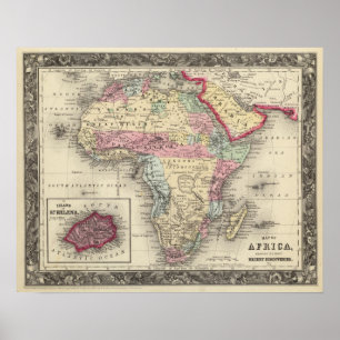 Affiche Carte De L'Afrique