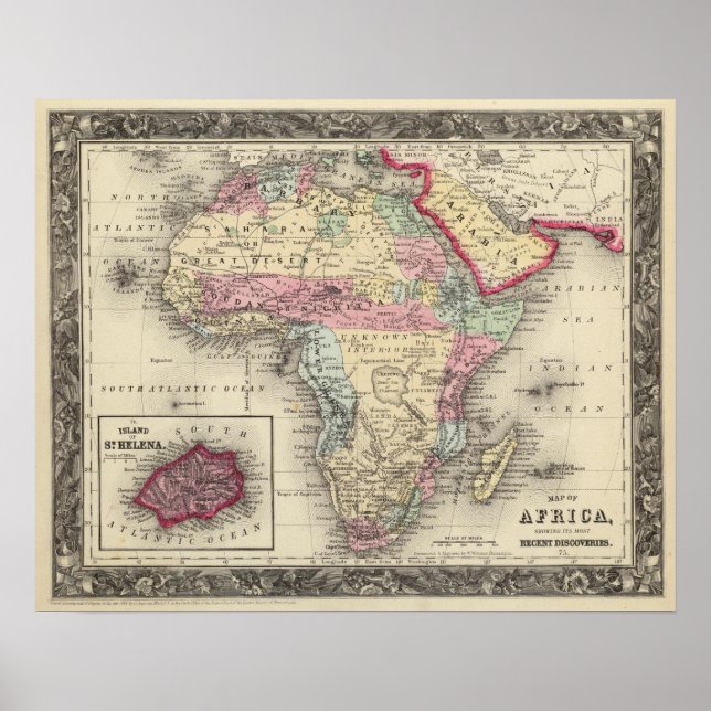 Affiche Carte De L'Afrique (Devant)