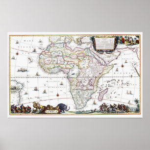 Affiche Carte de l'Afrique   1696