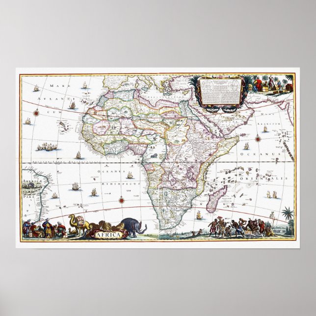 Affiche Carte de l'Afrique | 1696 (Devant)