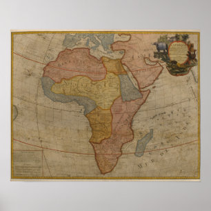 Affiche Carte de l'Afrique   1700
