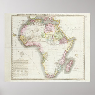 Affiche Carte de l'Afrique, 1821